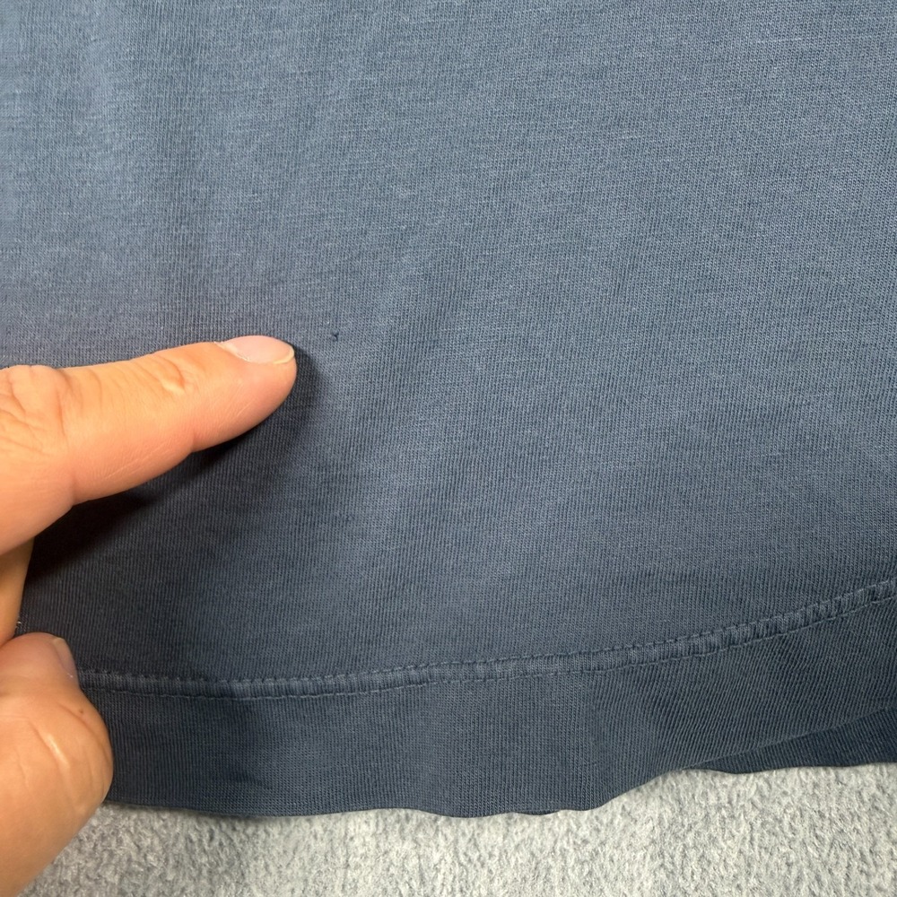 Buck Mason Shirt Women S Washed Slate Blue Curved Hem Short Sleeve Crewneck Tee - Picture 3 of 7